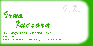 irma kucsora business card